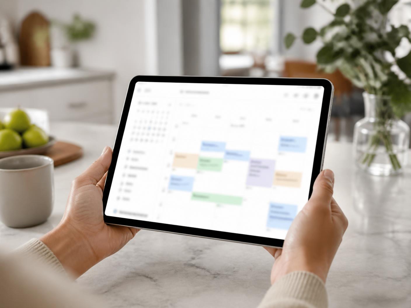Homeowner booking an inspection time slot on a tablet